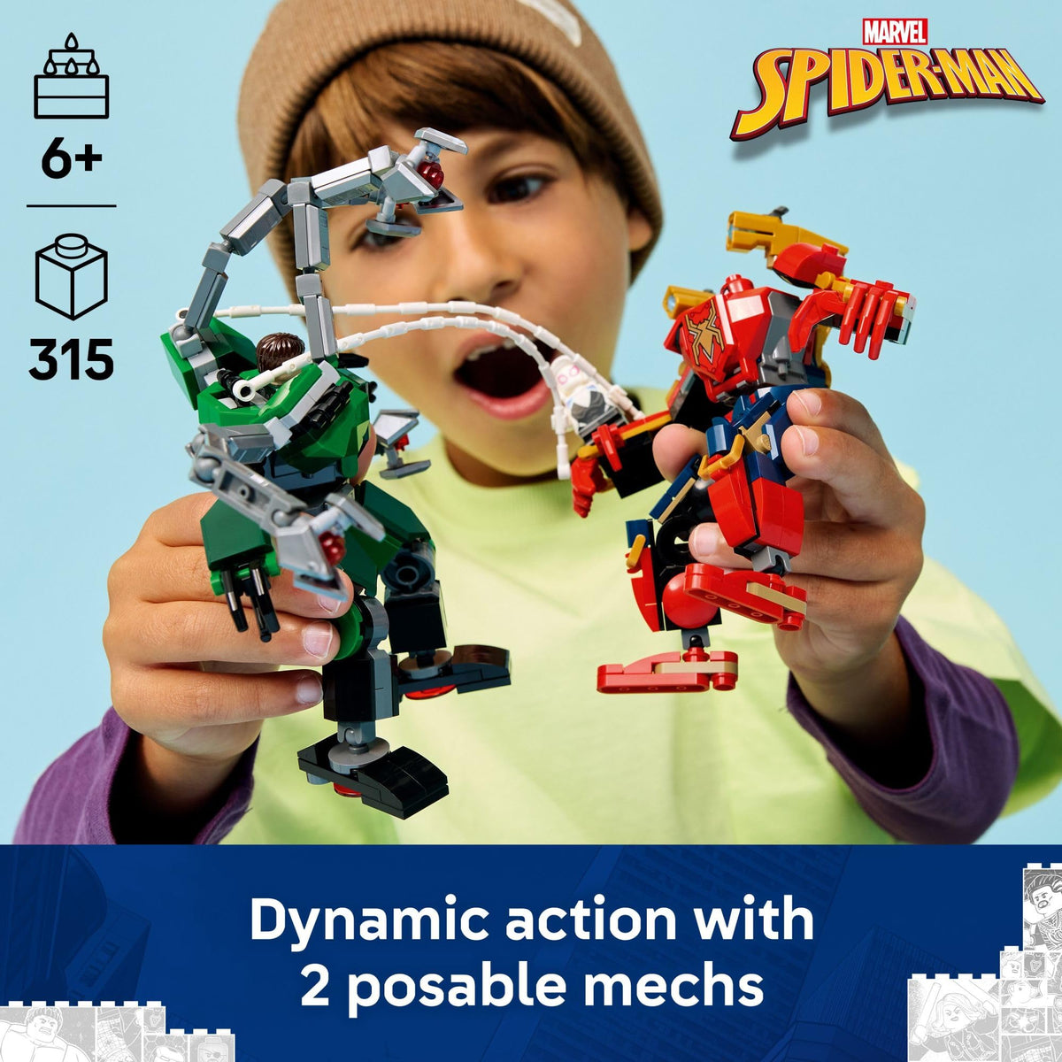 LEGO Marvel Mech Battle Spider-Man vs. Doc Ock Set, Ages 6+, 76338