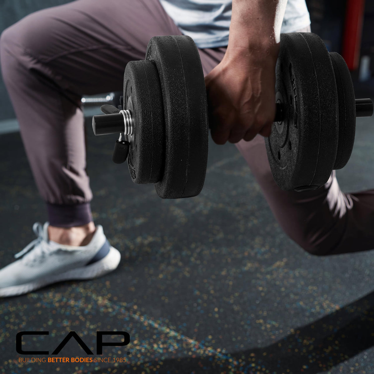 CAP Barbell Adjustable Cement Dumbbell Set, 40 lb, Vinyl Coated