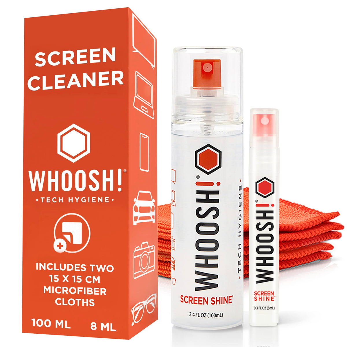 WHOOSH! Screen Shine Duo Electronics Cleaner, 100 mL and 8 mL