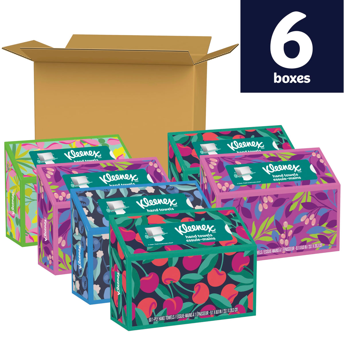 Kleenex Disposable Hand Towels, 60 Towels, 6 Boxes