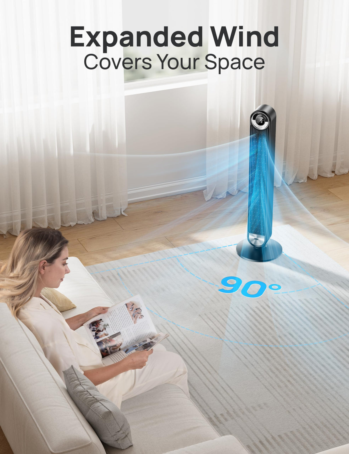 DREO Smart Tower Fan for Bedroom