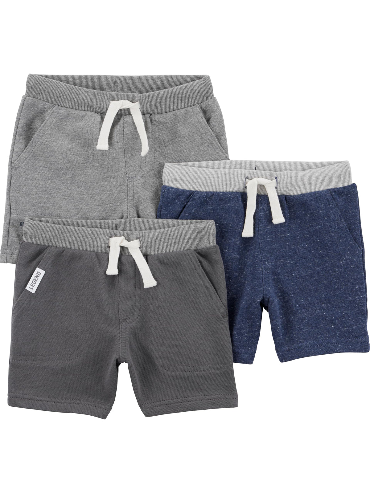 Simple Joys by Carter's Boys' Toddler Knit Shorts, 2T, Multi-Pack