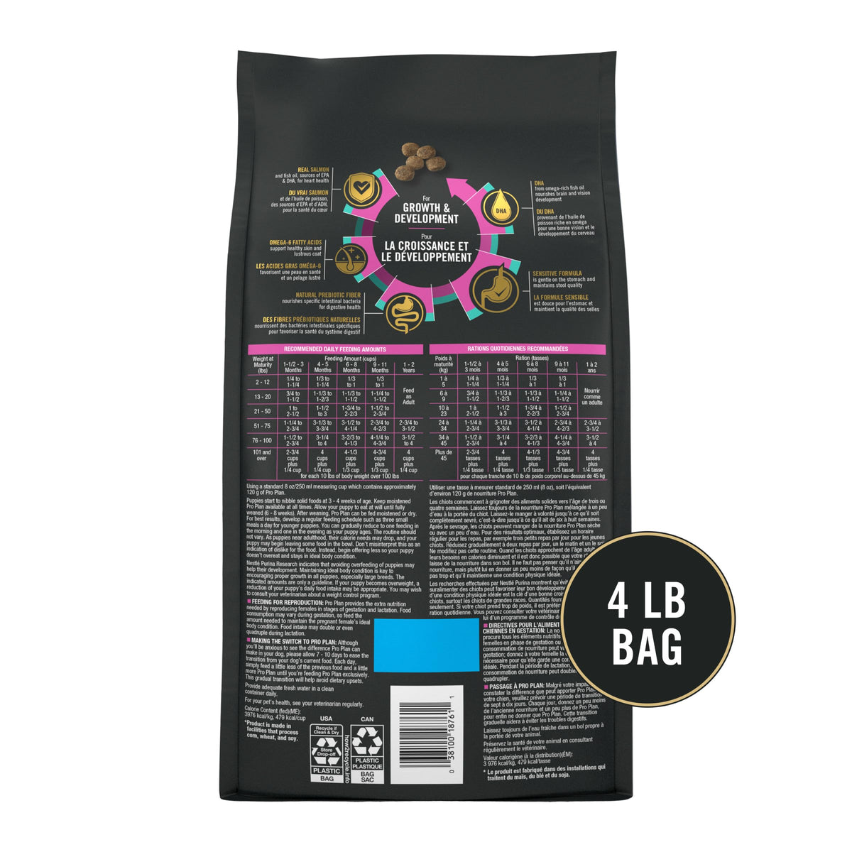 Purina Pro Plan Dry Puppy Food, Salmon & Rice, 1.81 kg