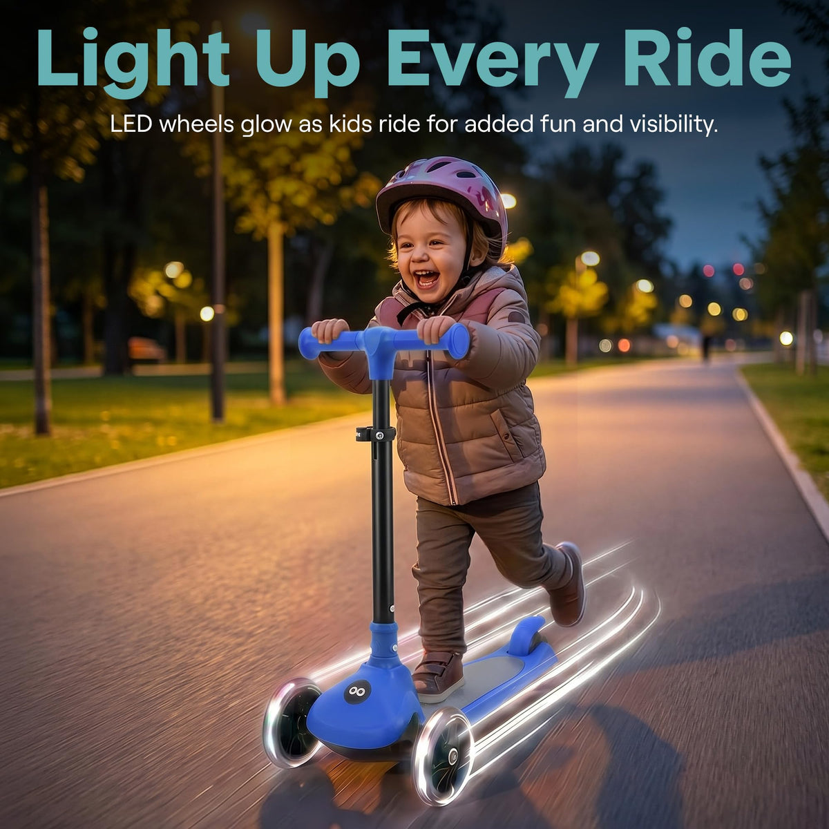 SereneLife 3 Wheel Scooter for Kids, Ages 2+, Blue