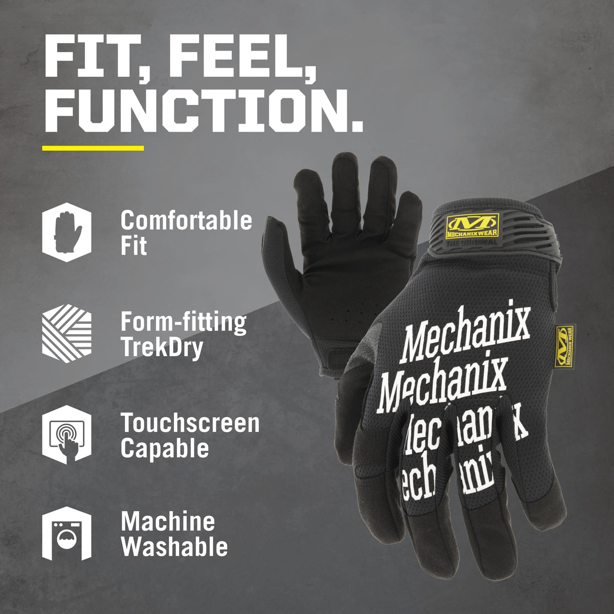 Mechanix Wear The Original Work Gloves for Men, Black, Large