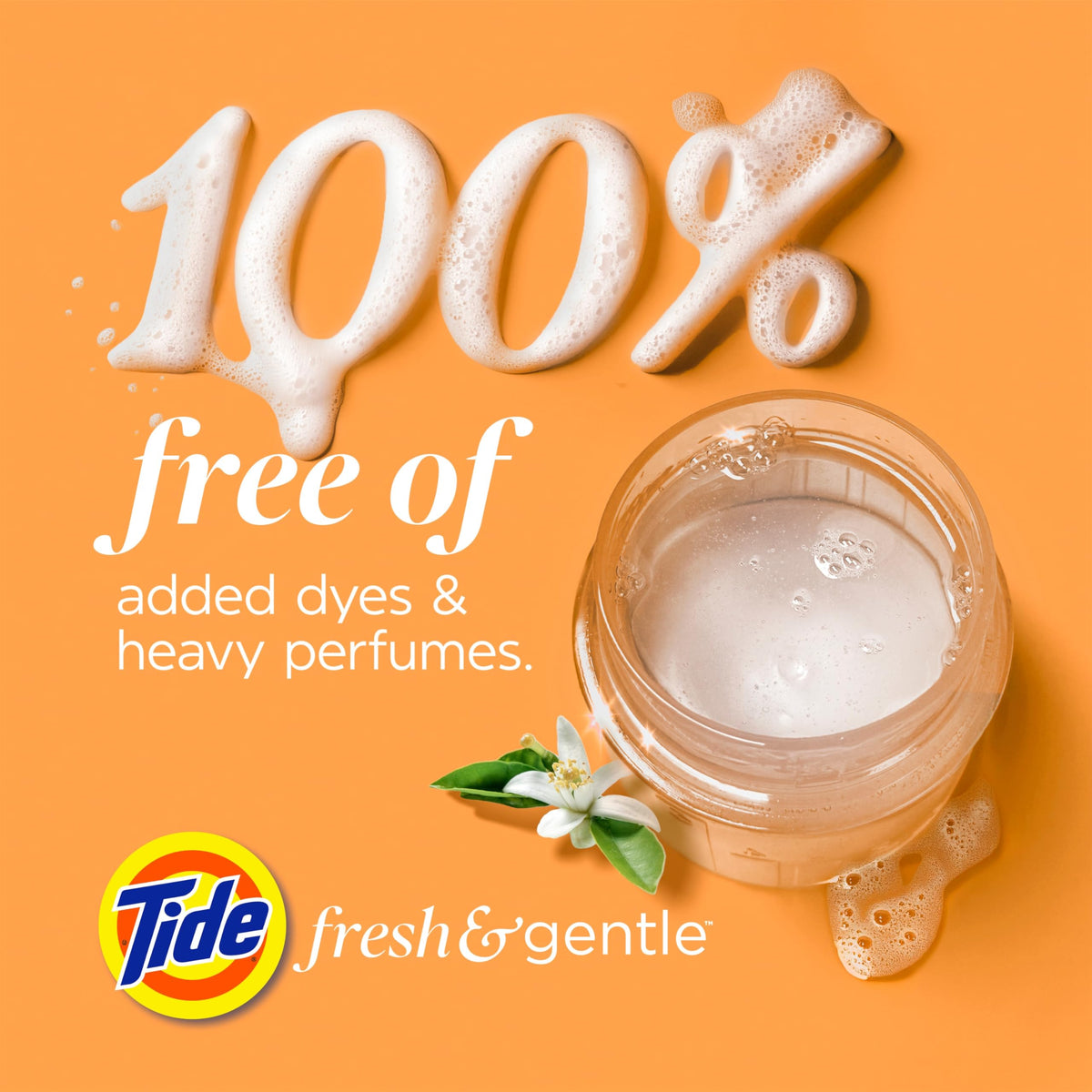 Tide Fresh & Gentle Liquid Laundry Detergent, Orange Blossom, 3.9 L