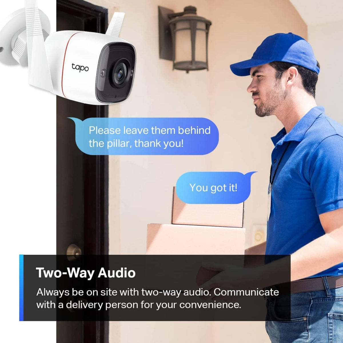 TP-Link Tapo 2K Outdoor Wired Security Camera, White