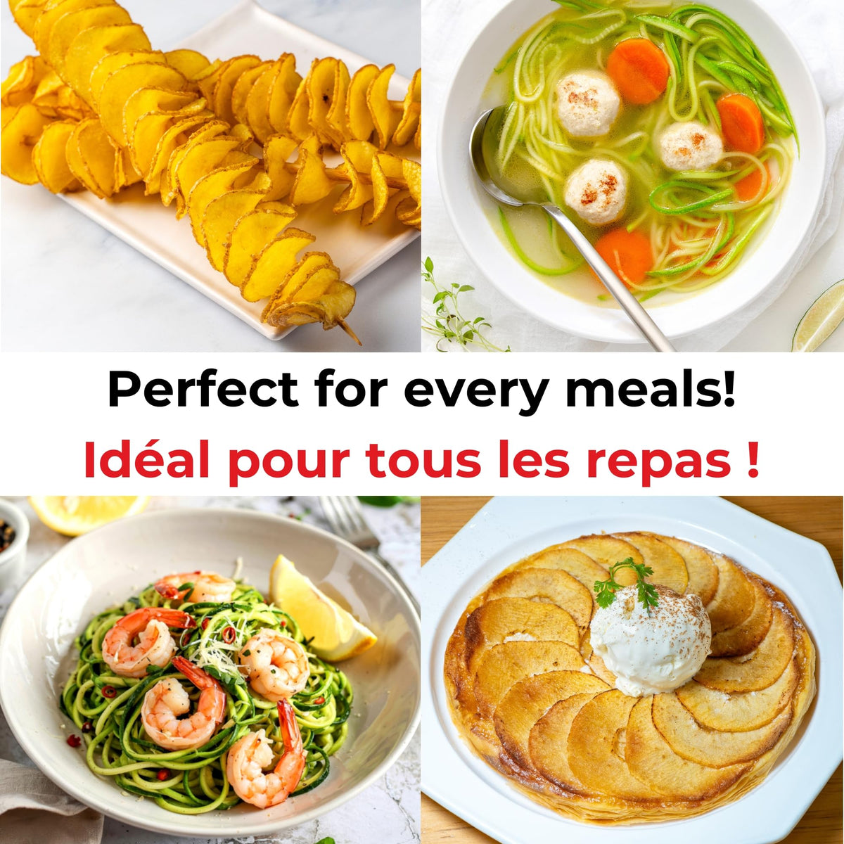 Starfrit Spiralizer with 4 Blades and Suction Base