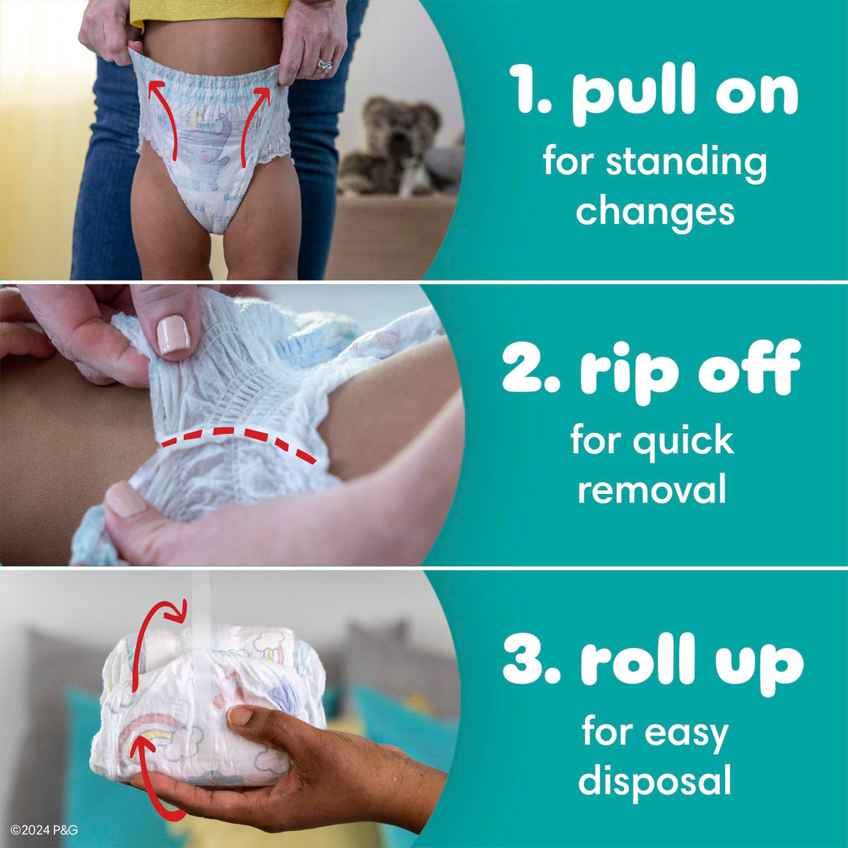 Pampers Swaddlers 360 Pull-On Diapers, Size 4, 100 Count