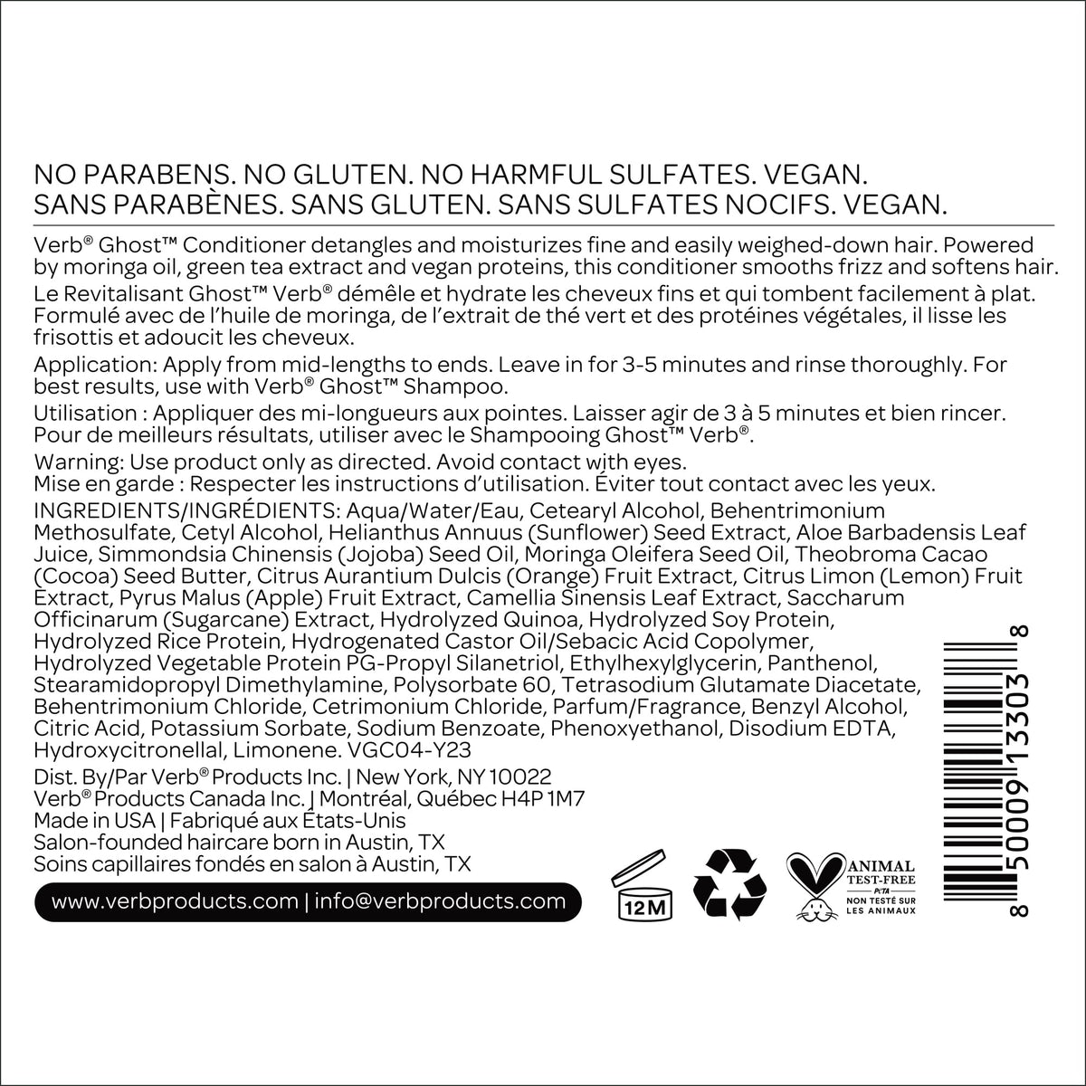 VERB Ghost Fine Hair Conditioner, 12 fl oz