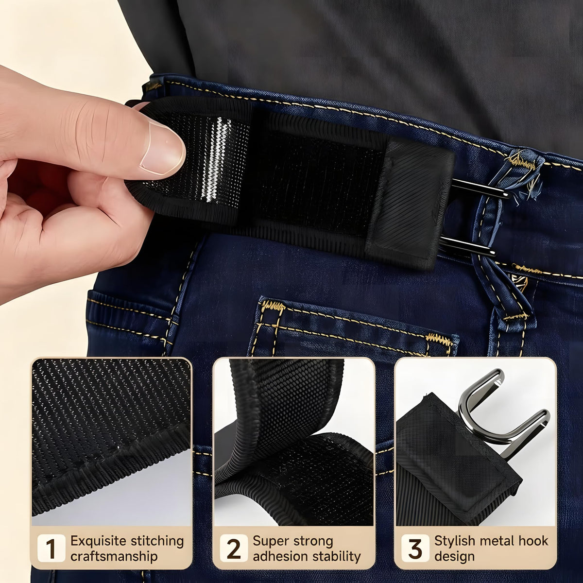 Buckleless Elastic Belt for Men and Women, 4PCS