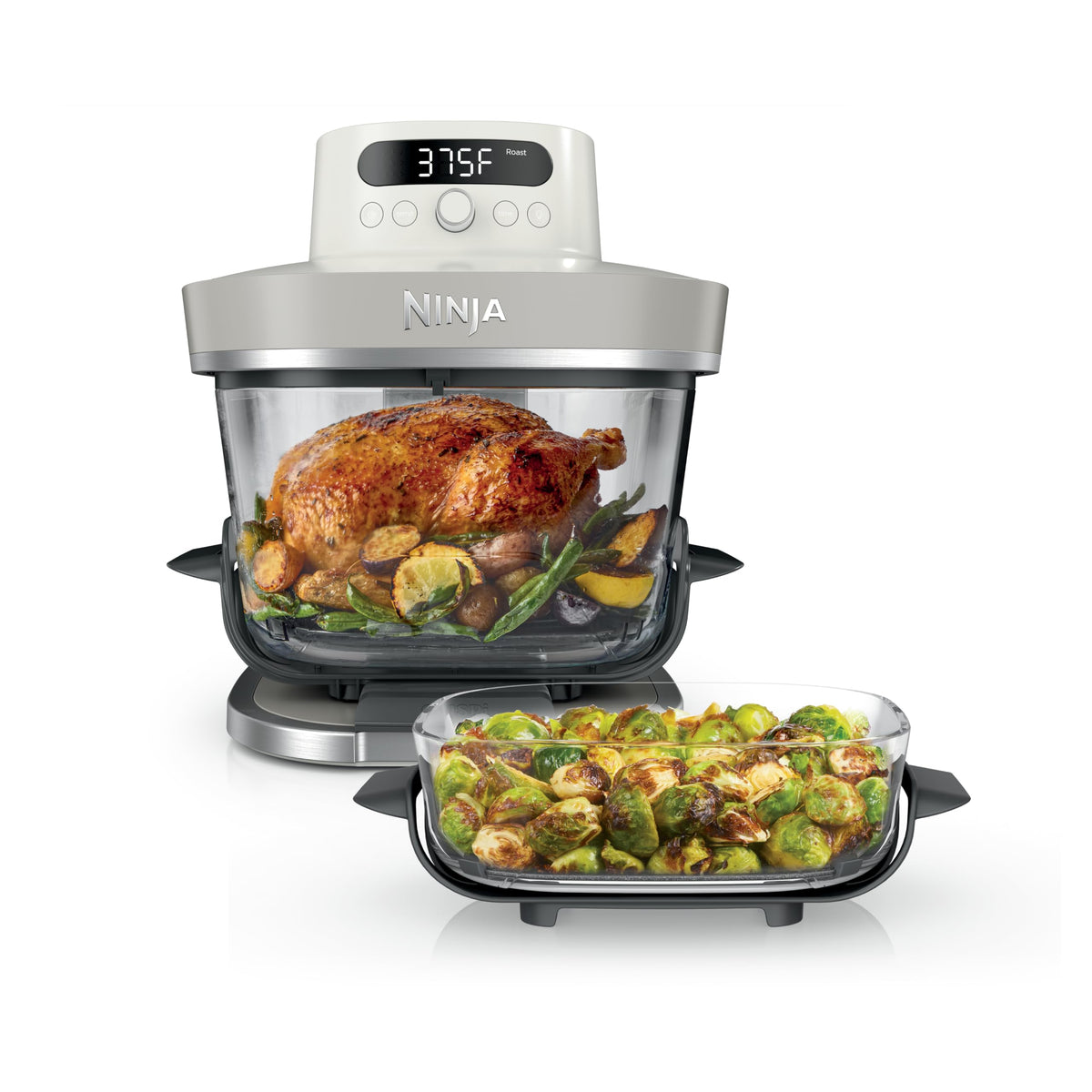 Ninja Crispi Pro 6-in-1 Glass Air Fryer, Bone, AS101CLG