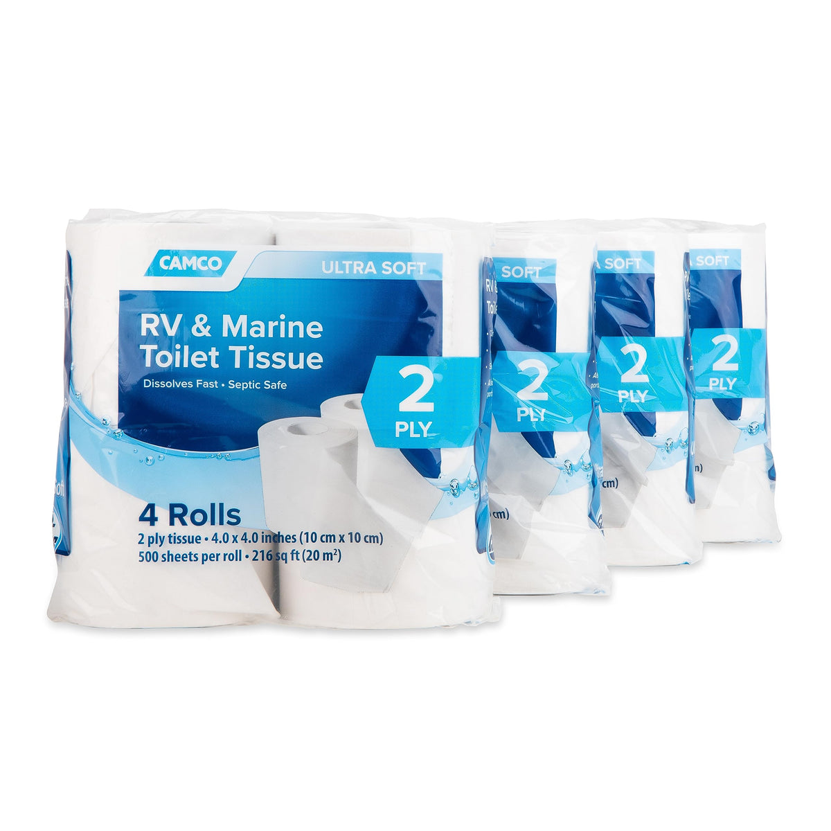 Camco RV Toilet Paper, 2-Ply, 16 Rolls, 40282