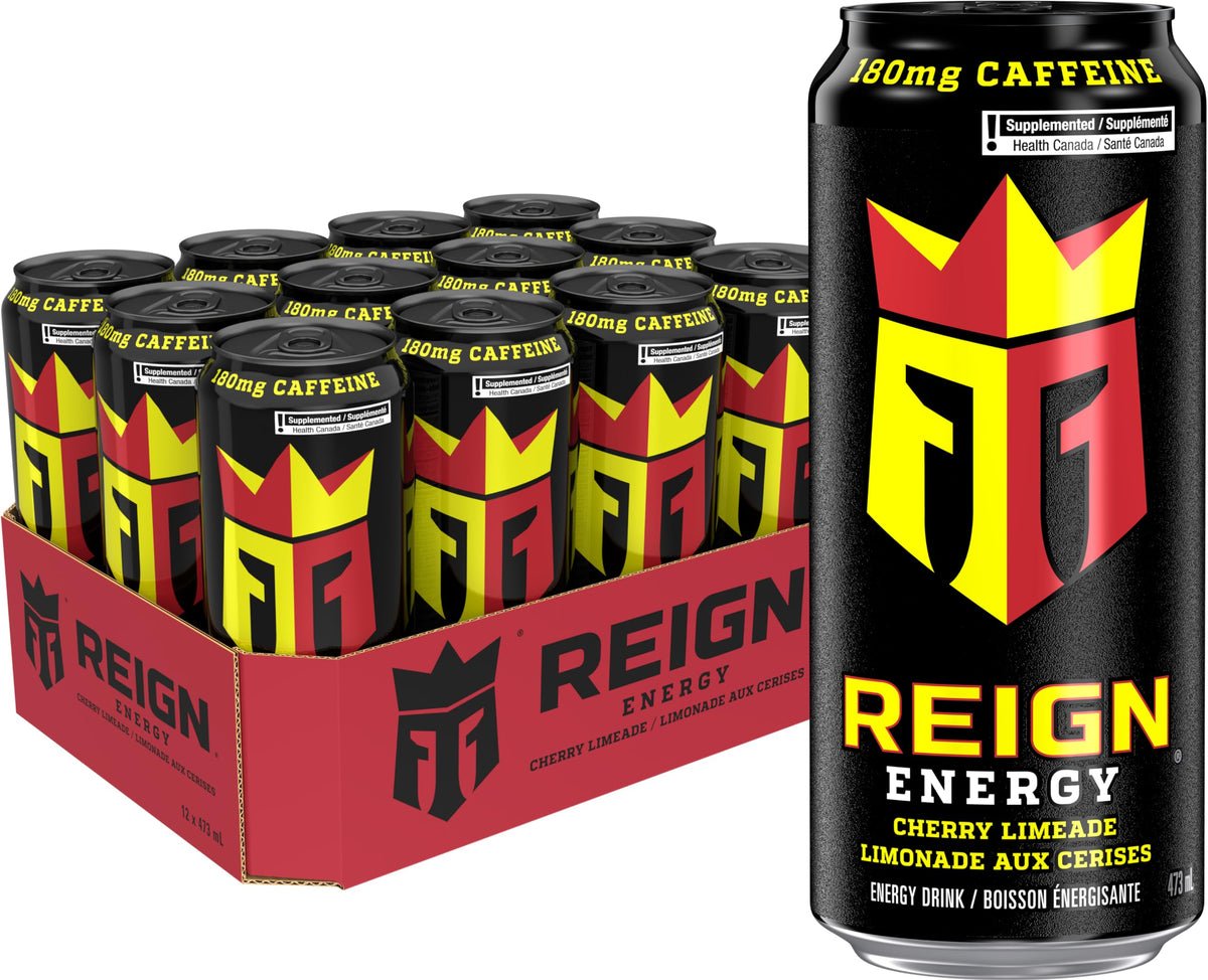 Reign Energy Cherry Limeade, 473mL Cans, Pack of 12
