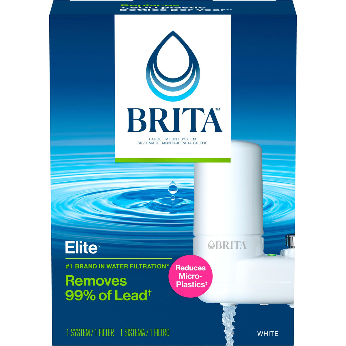 Brita Tap Water Faucet Filter System, Basic, White, 1 Pack