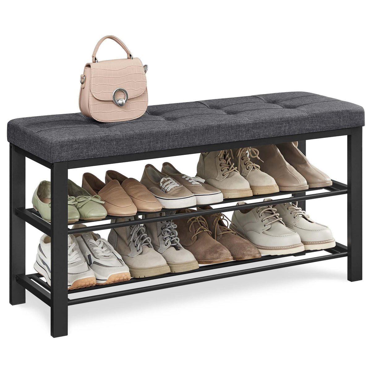 SONGMICS Shoe Storage Bench, Entryway Bench With Cushion