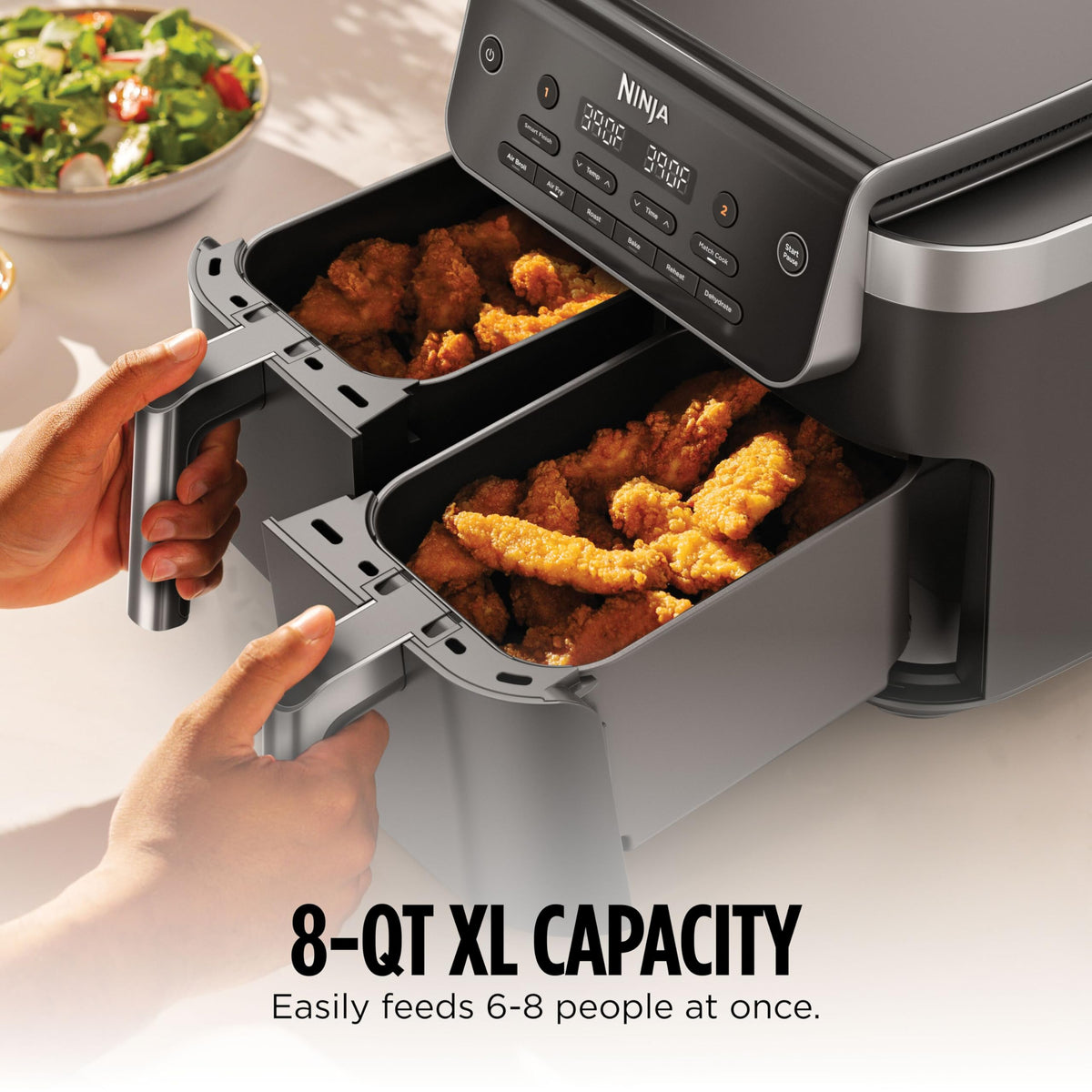 Ninja DualZone 8-Qt Air Fryer with 2 Baskets, DZ801C