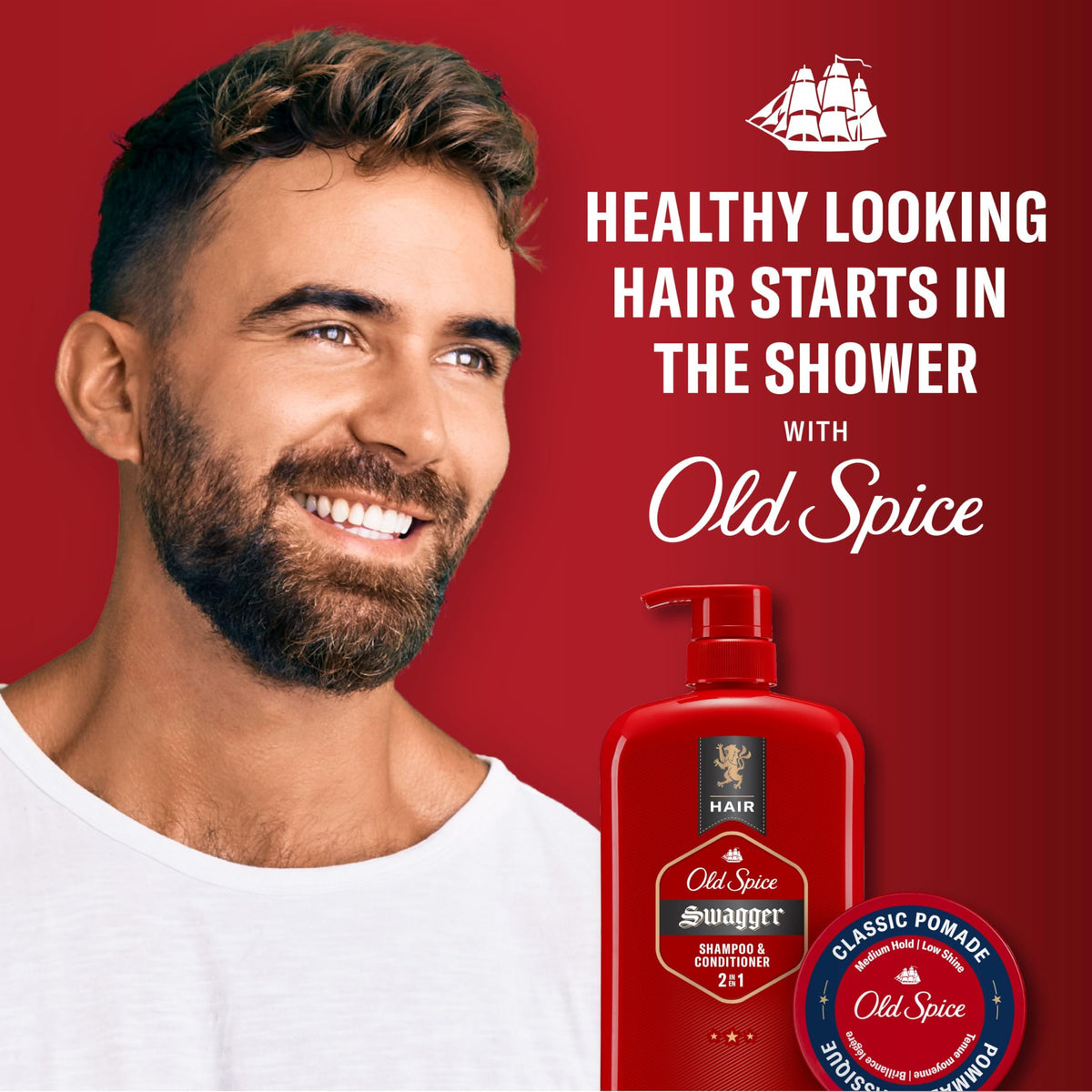 Old Spice Swagger 2in1 Shampoo and Conditioner, Twin Pack, 1.73 L