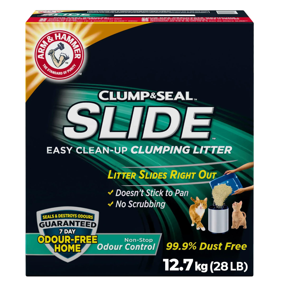 Arm & Hammer Clump & Seal Slide Clay Cat Litter, 12.7 kg