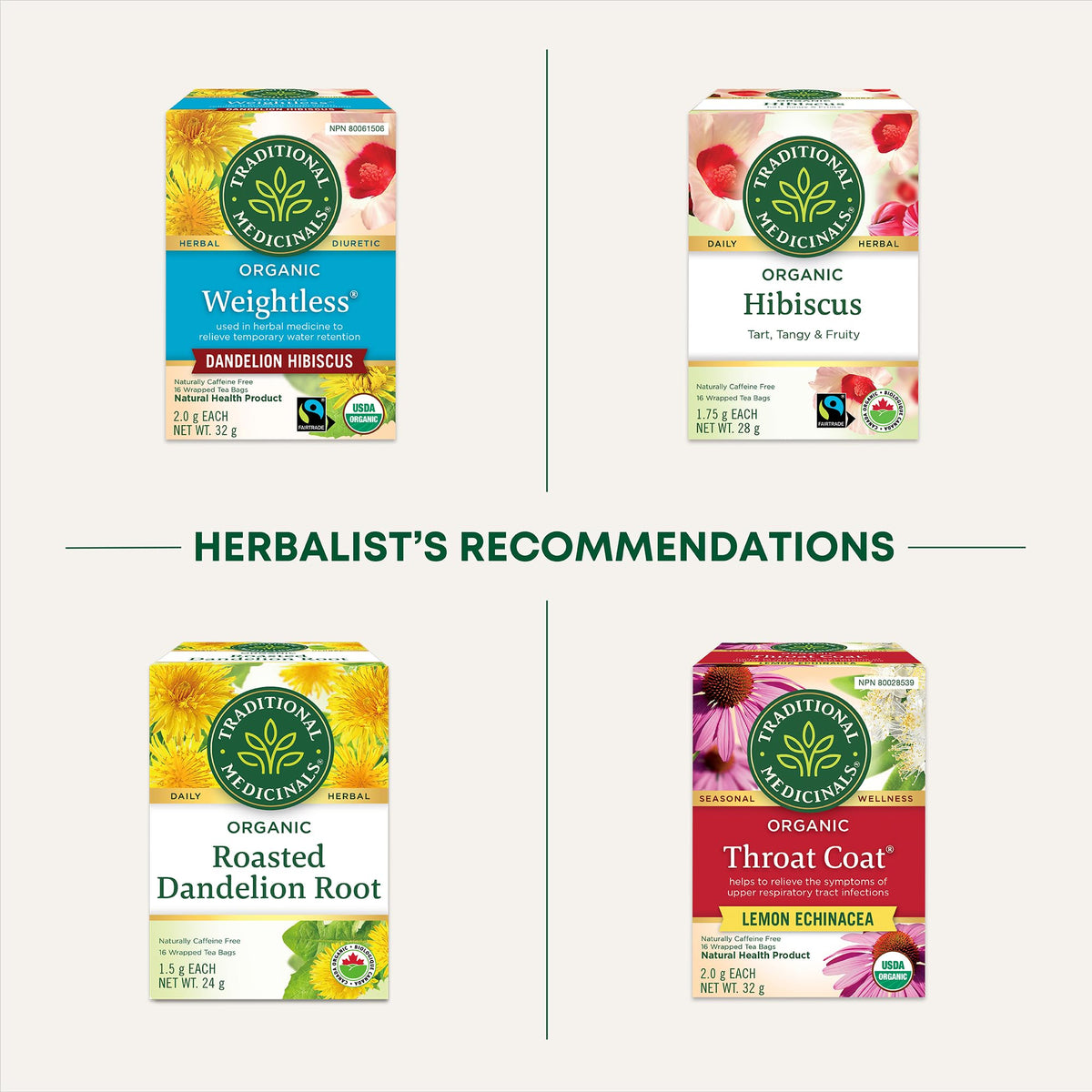 Traditional Medicinals Organic Dandelion Leaf & Root Tea, 6 x 16 Bags