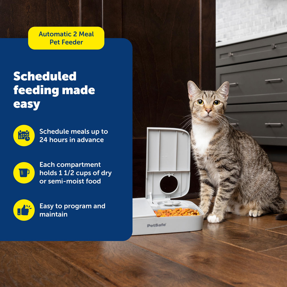 PetSafe Analog 2 Meal Programmable Pet Feeder, 3 Cup/16 oz