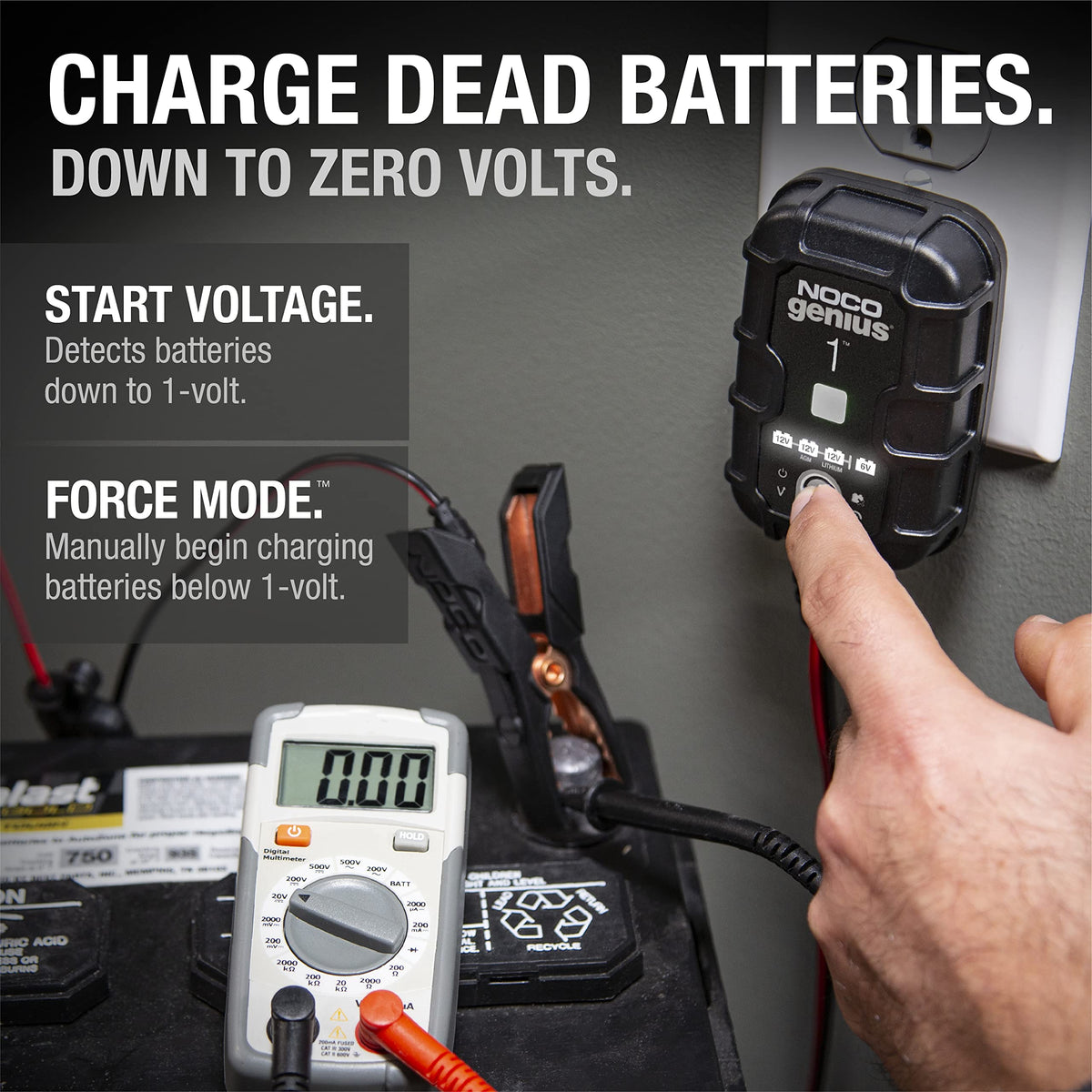 NOCO GENIUS1 6V/12V 1A Smart Battery Charger and Maintainer