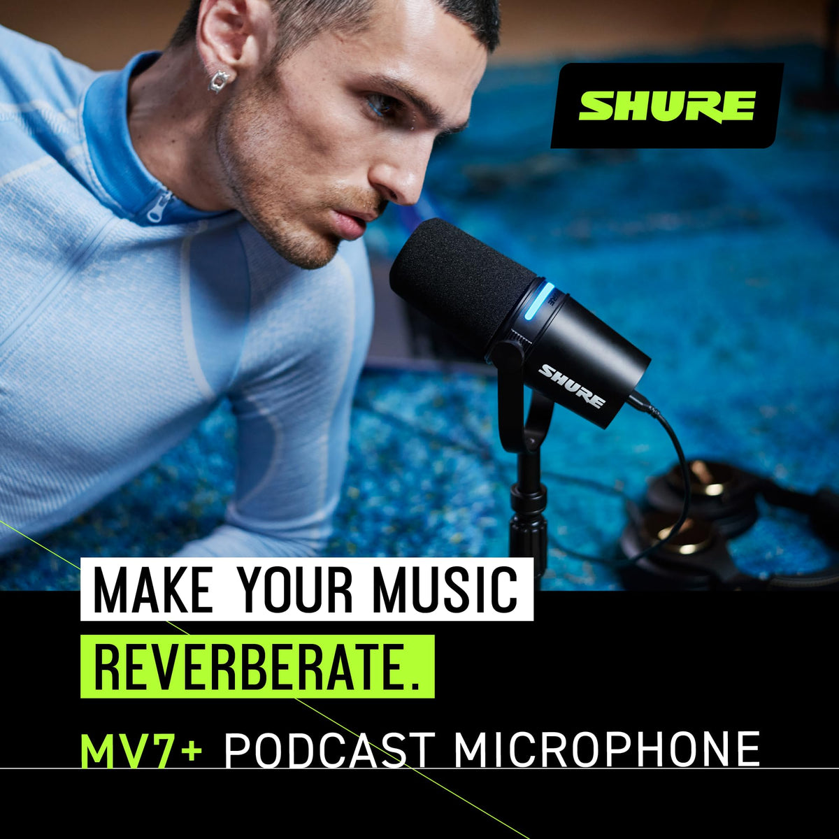 Shure MV7+ USB-C & XLR Podcast Dynamic Mic, Black