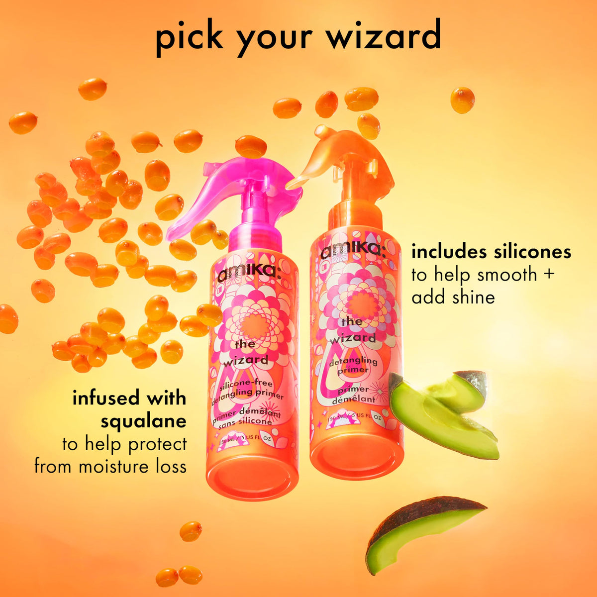 Amika The Wizard Silicone-Free Detangling Hair Primer, 5 Oz
