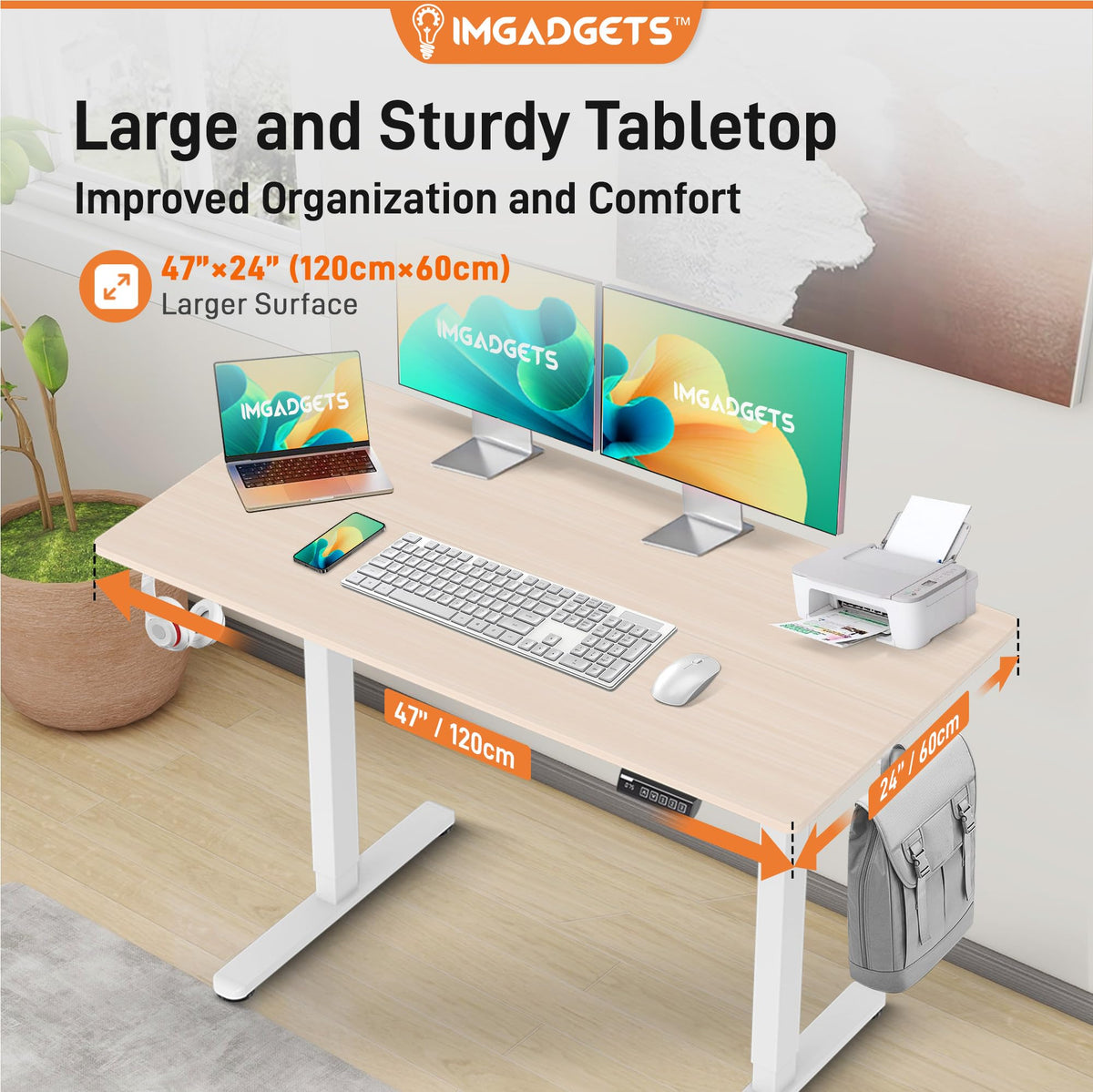IMGadgets Electric Standing Desk, 47" x 24"