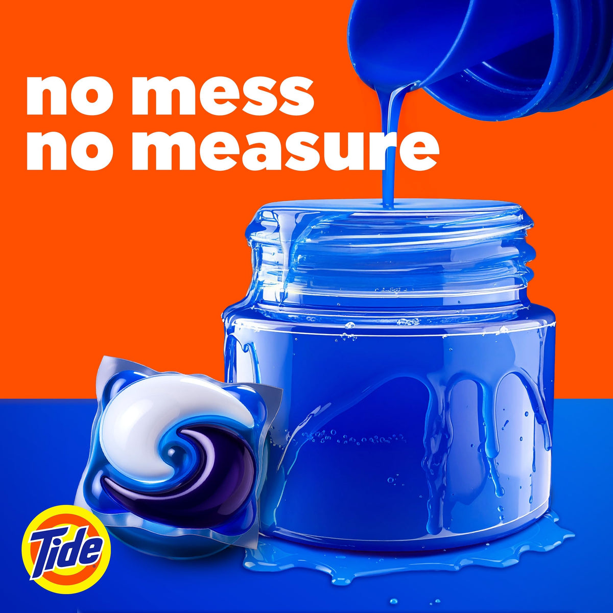 Tide Odour + Oxi Laundry Detergent Pacs, Original Scent, 63 Count