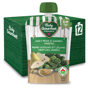 Baby Gourmet Organic Pear & Garden Greens Purée, 12 x 128 ml