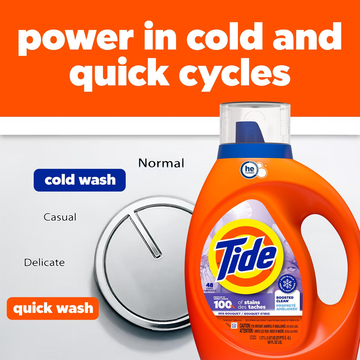 Tide Liquid Laundry Detergent, Iris Bouquet, 100 Loads, 3.69 L