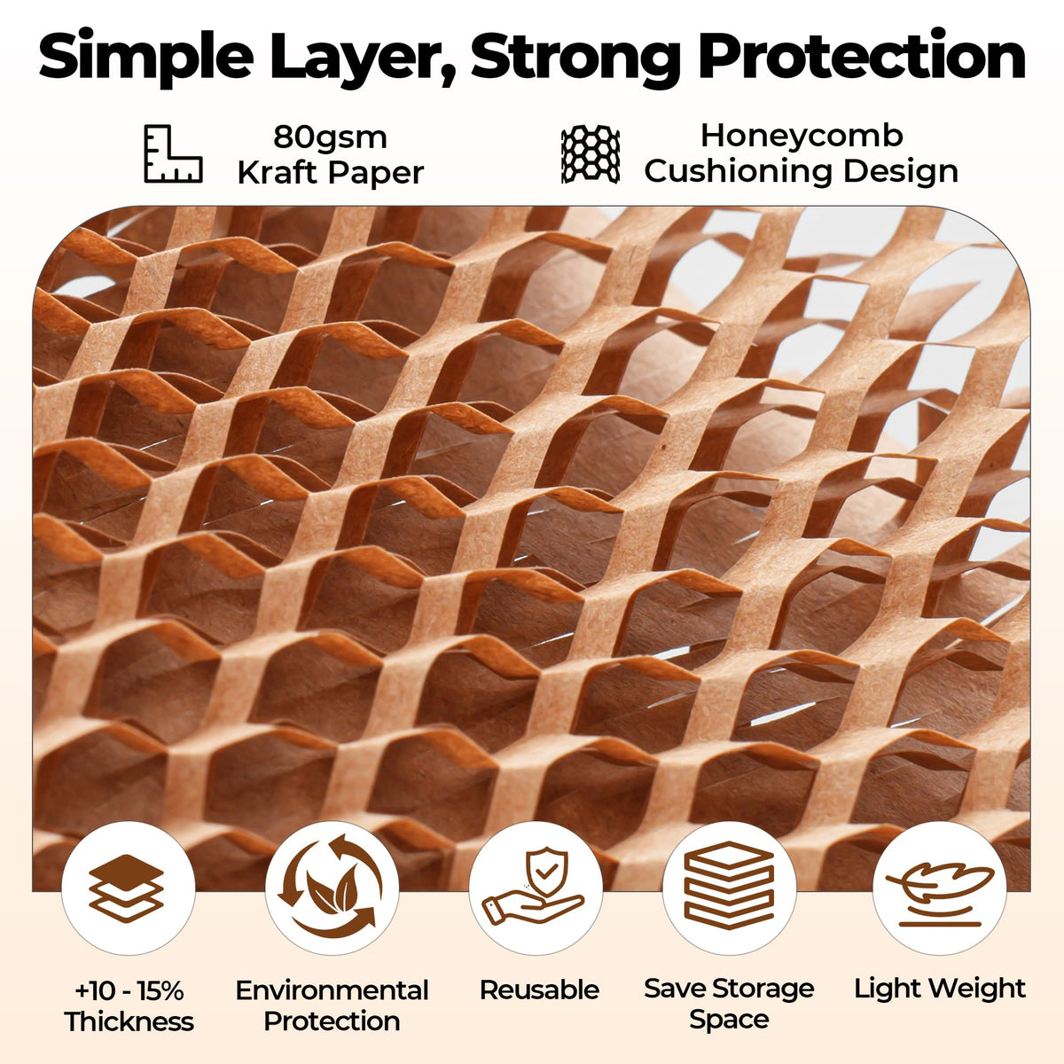 Tera Honeycomb Packing Paper, 12" x 200', with 20 Fragile Stickers