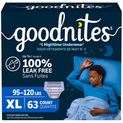 Goodnites Boys' Bedwetting Underwear, Size XL, 63 Count