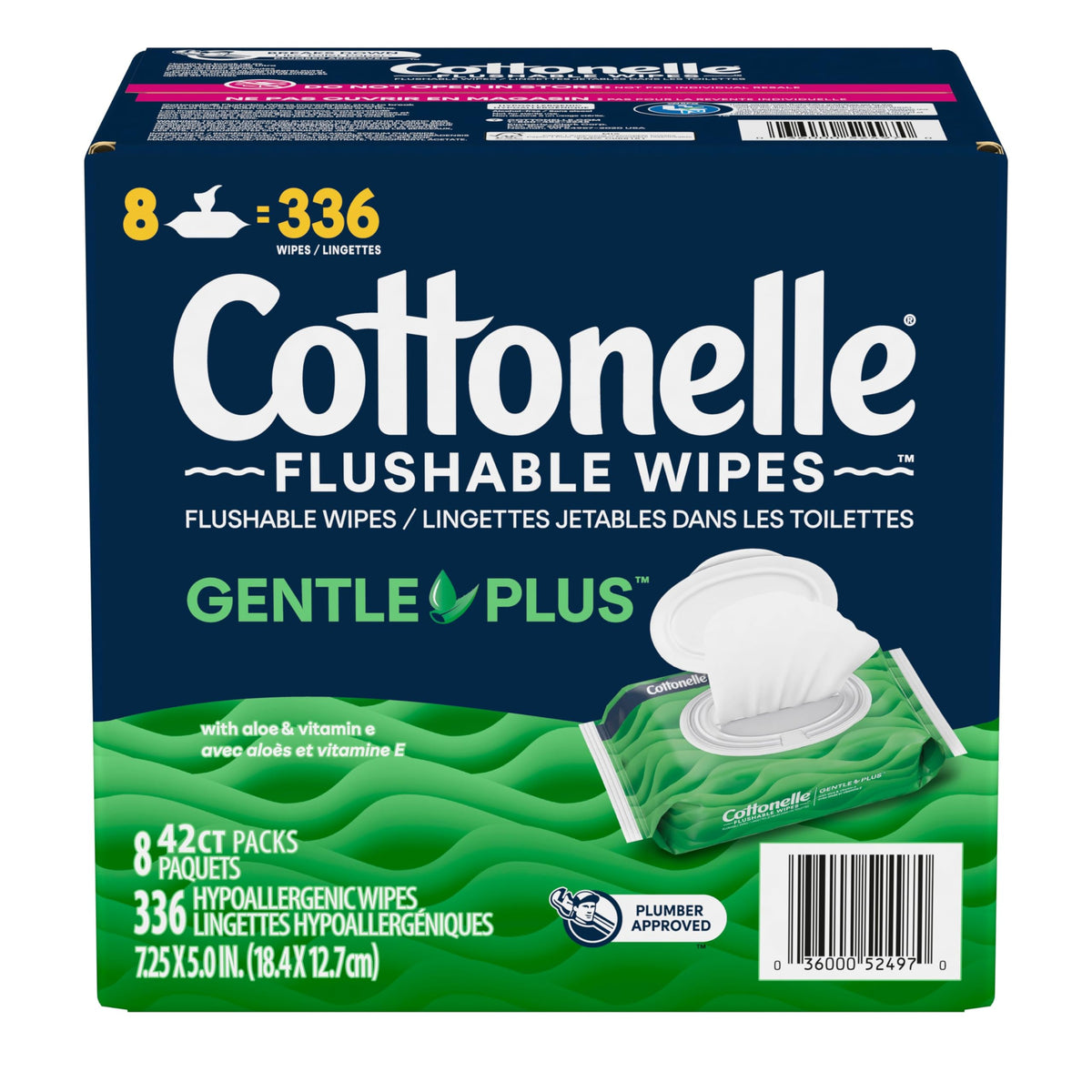 Cottonelle GentlePlus Flushable Wet Wipes, 336 Count