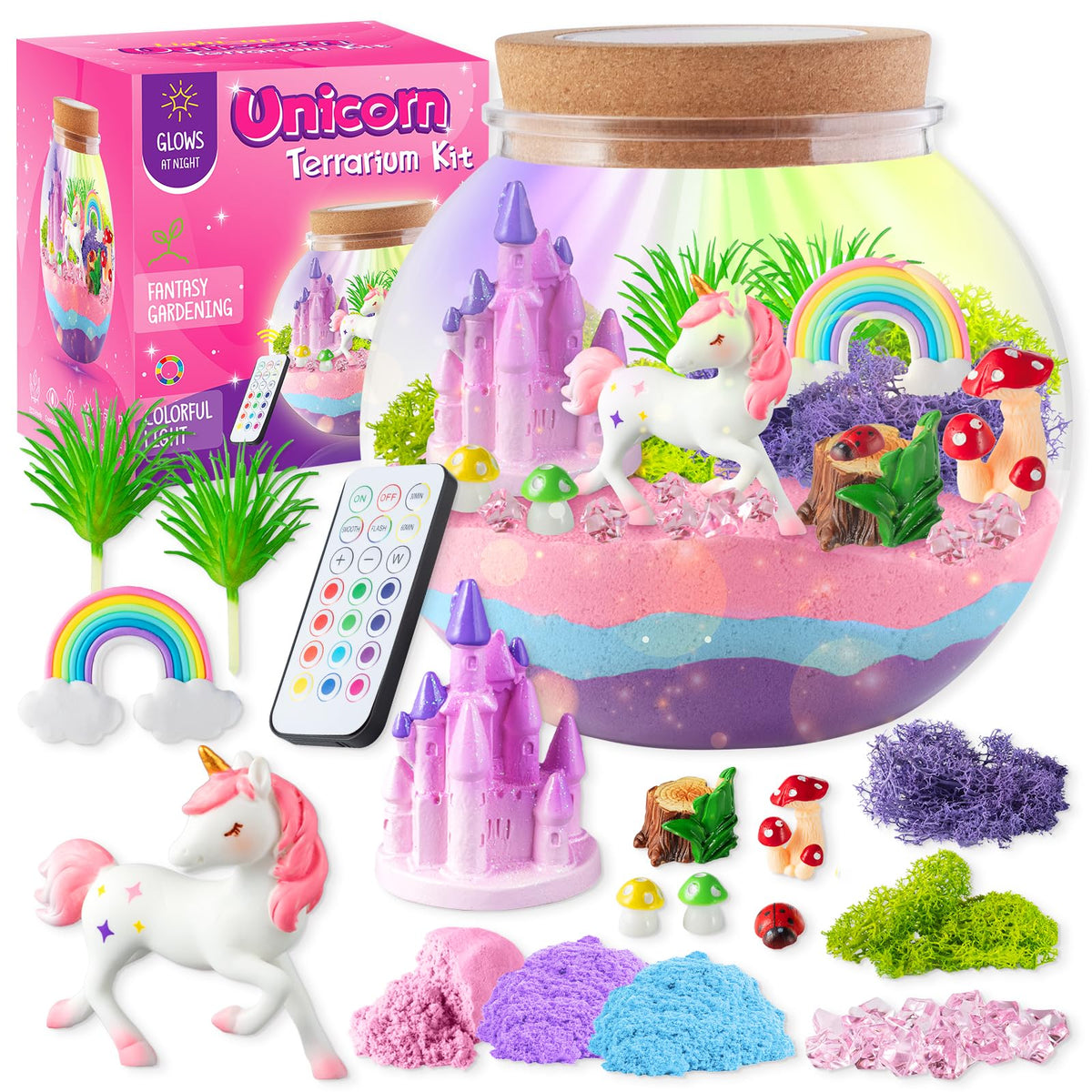 Unicorn Light-Up Terrarium Kit for Kids