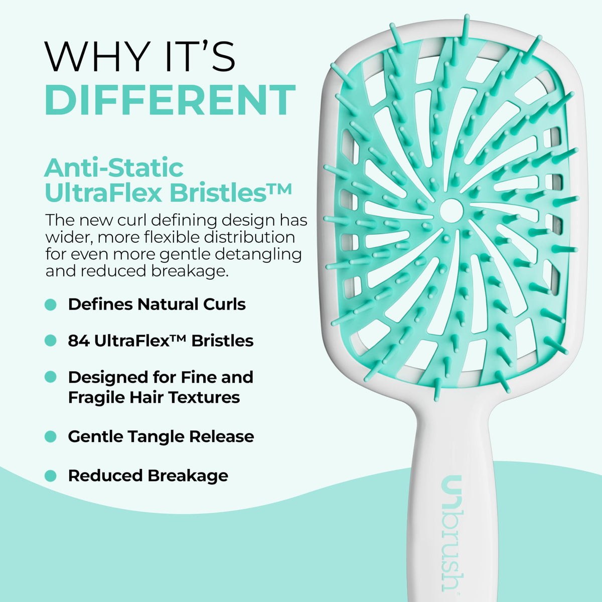 FHI Heat UNbrush Plus Curly Hair Brush with 84 UltraFlex Bristles
