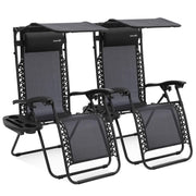 SereneLife Zero Gravity Reclining Chairs With Cup Holder, Set of 2