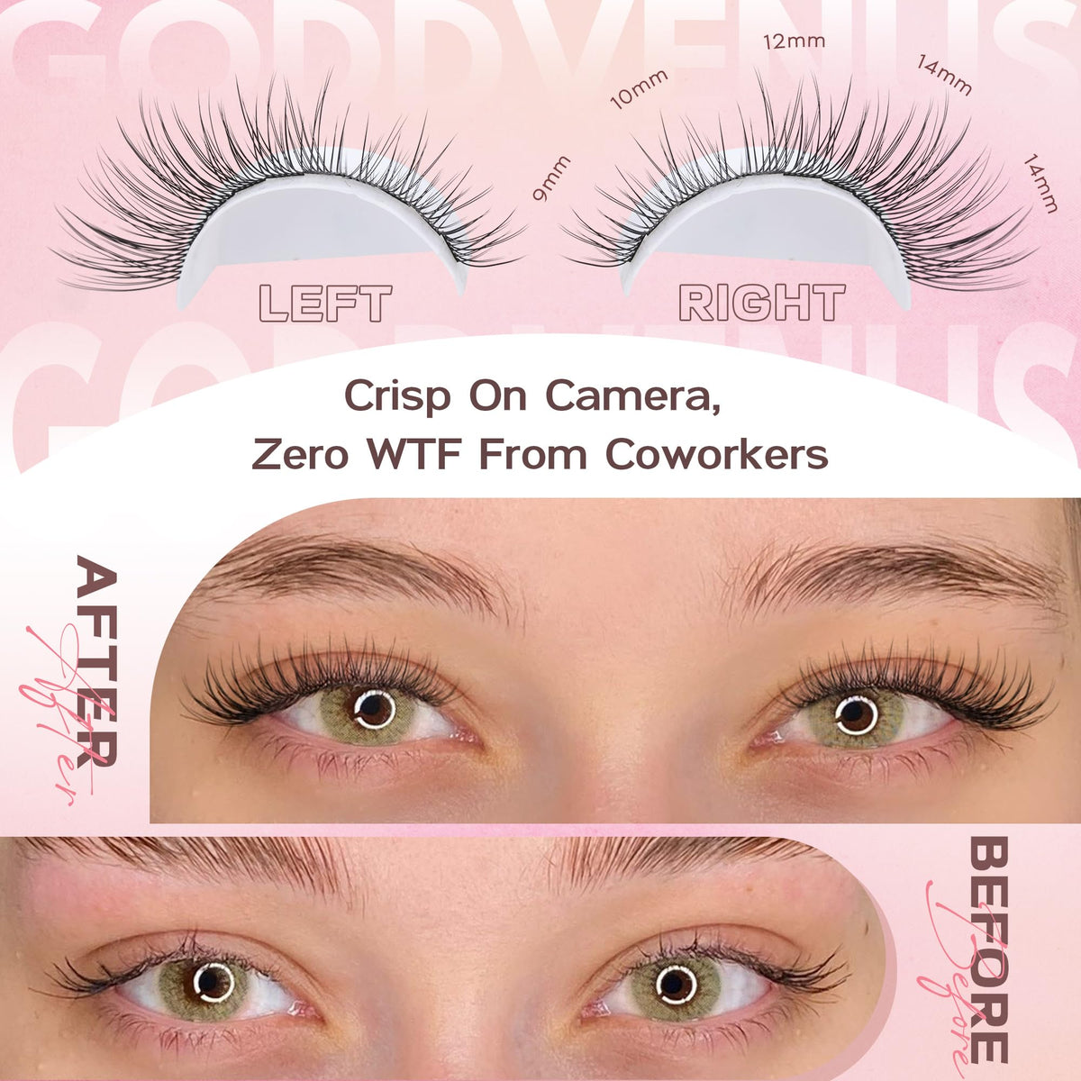Goddvenus Wispy Cluster Lashes Kit, 300 Pieces, 9-14mm C Curl