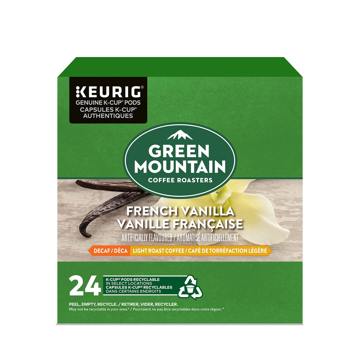 Green Mountain Coffee French Vanilla Decaf K-Cup Pods, 24 Count