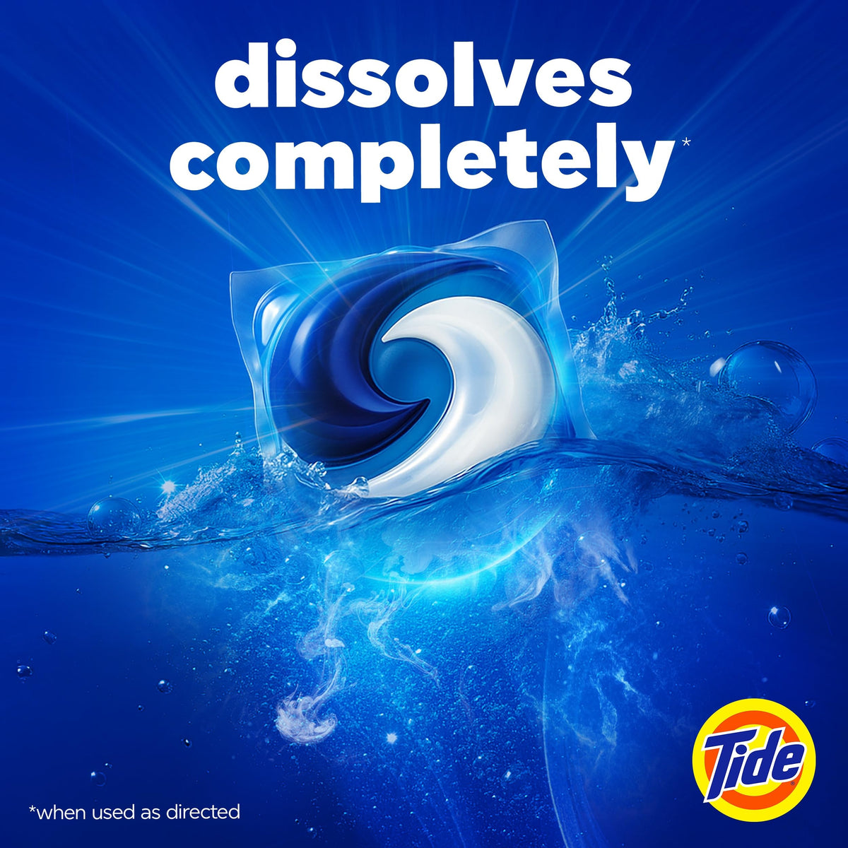 Tide Odour + Oxi Laundry Detergent Pacs, Original Scent, 63 Count