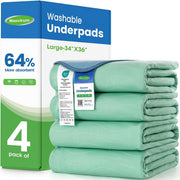 Noovirum Washable Underpads, 34 x 36 in, 4 Pack