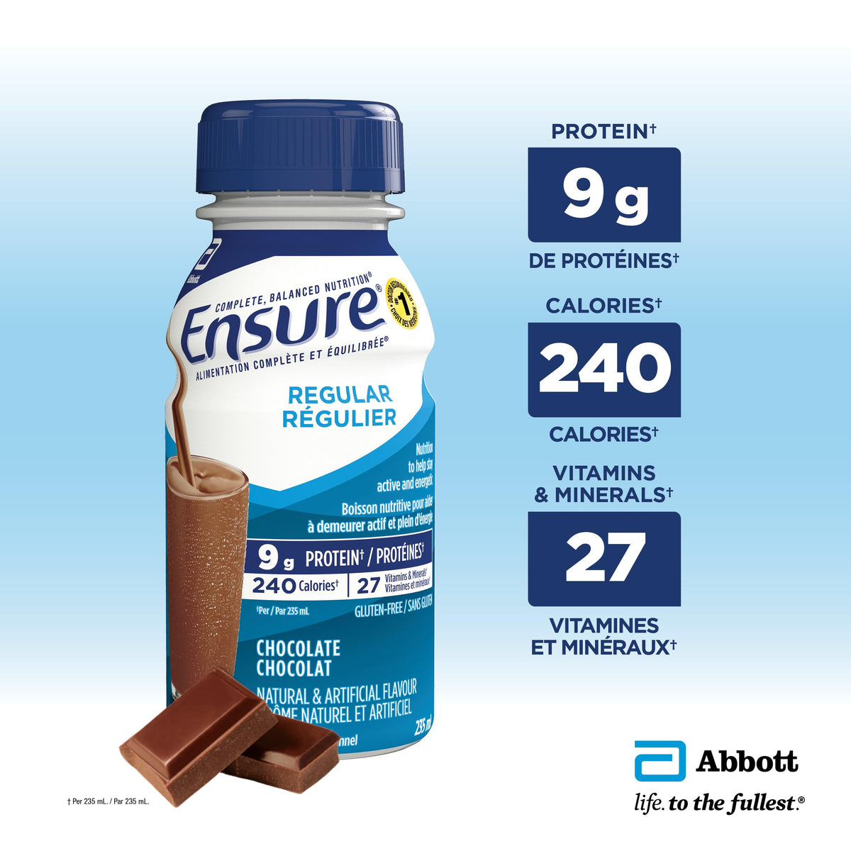 Ensure Regular Nutrition Shake, Chocolate, 24 x 235 mL