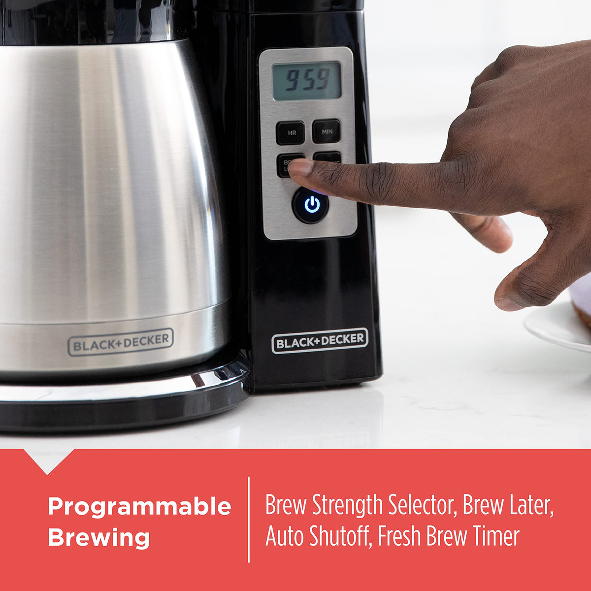 BLACK+DECKER CaféCraft 12-Cup Programmable Coffee Maker, Thermal