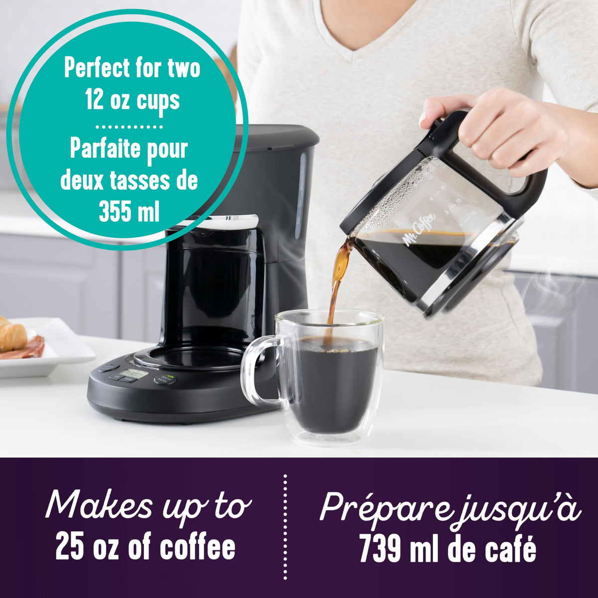 Mr. Coffee 5-Cup Programmable Coffee Maker, Black