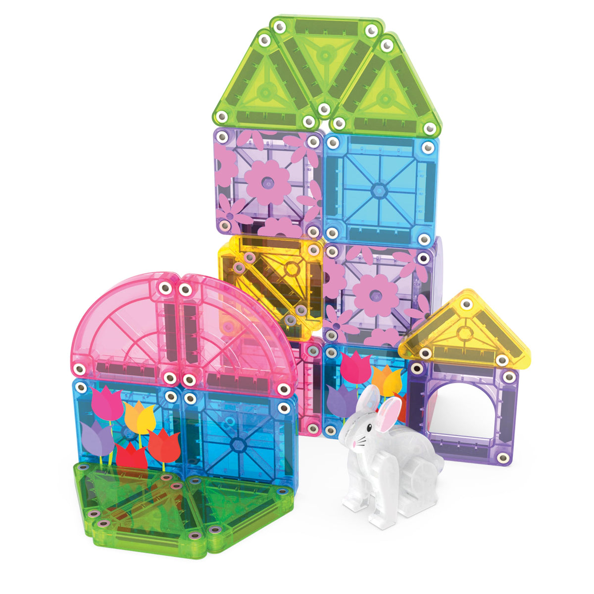 Magna-Tiles microMAGS Spring Garden Travel Set, 24 Pieces