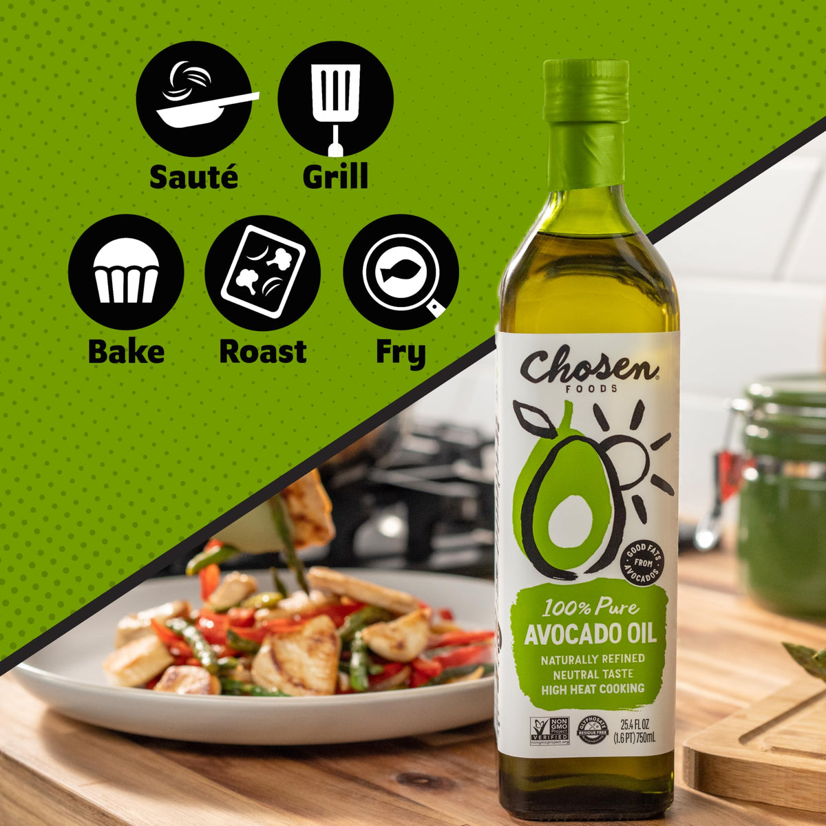 Chosen Foods 100% Pure Avocado Oil, 750 ml