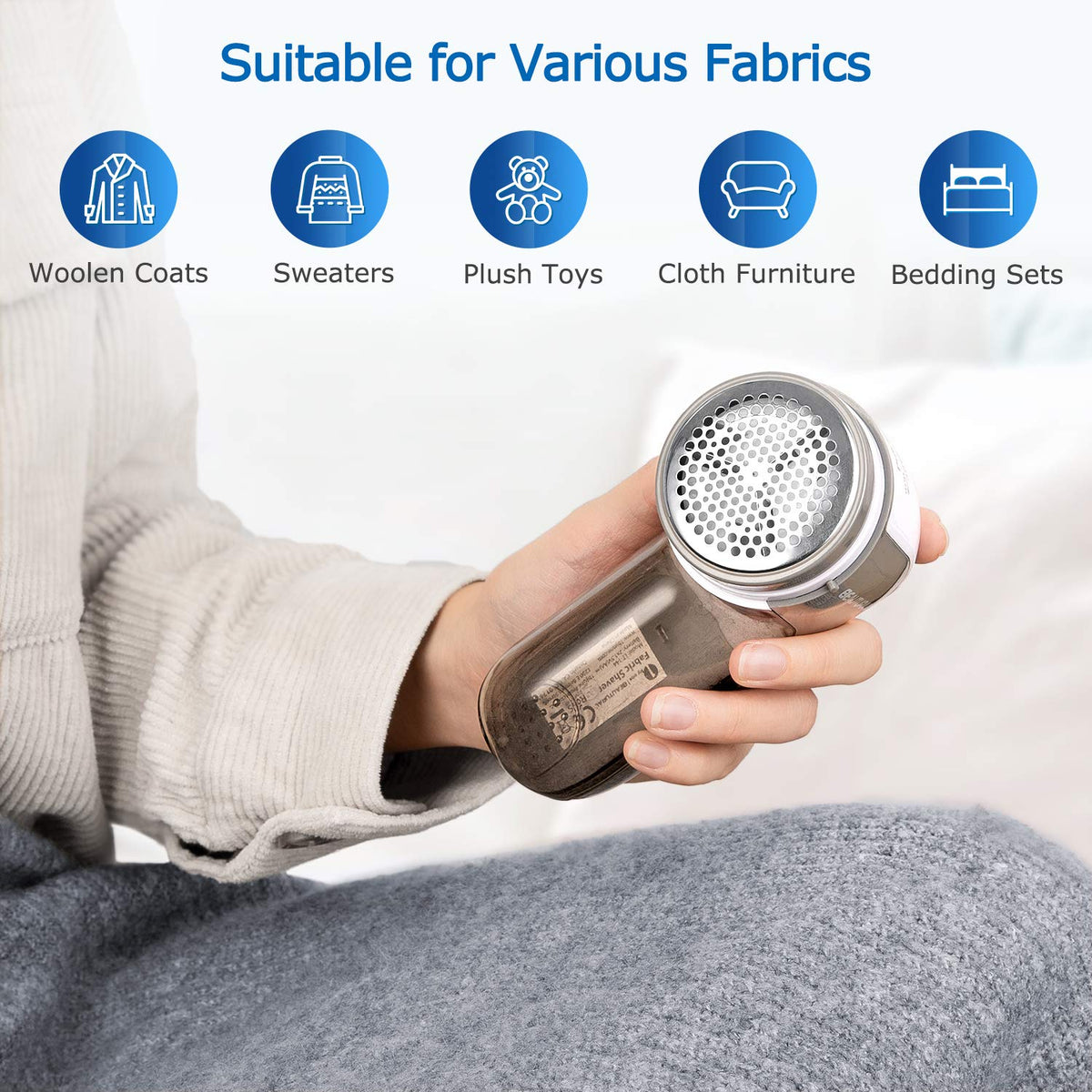 BEAUTURAL Fabric Shaver and Lint Remover, 2 Speeds, Battery Operated