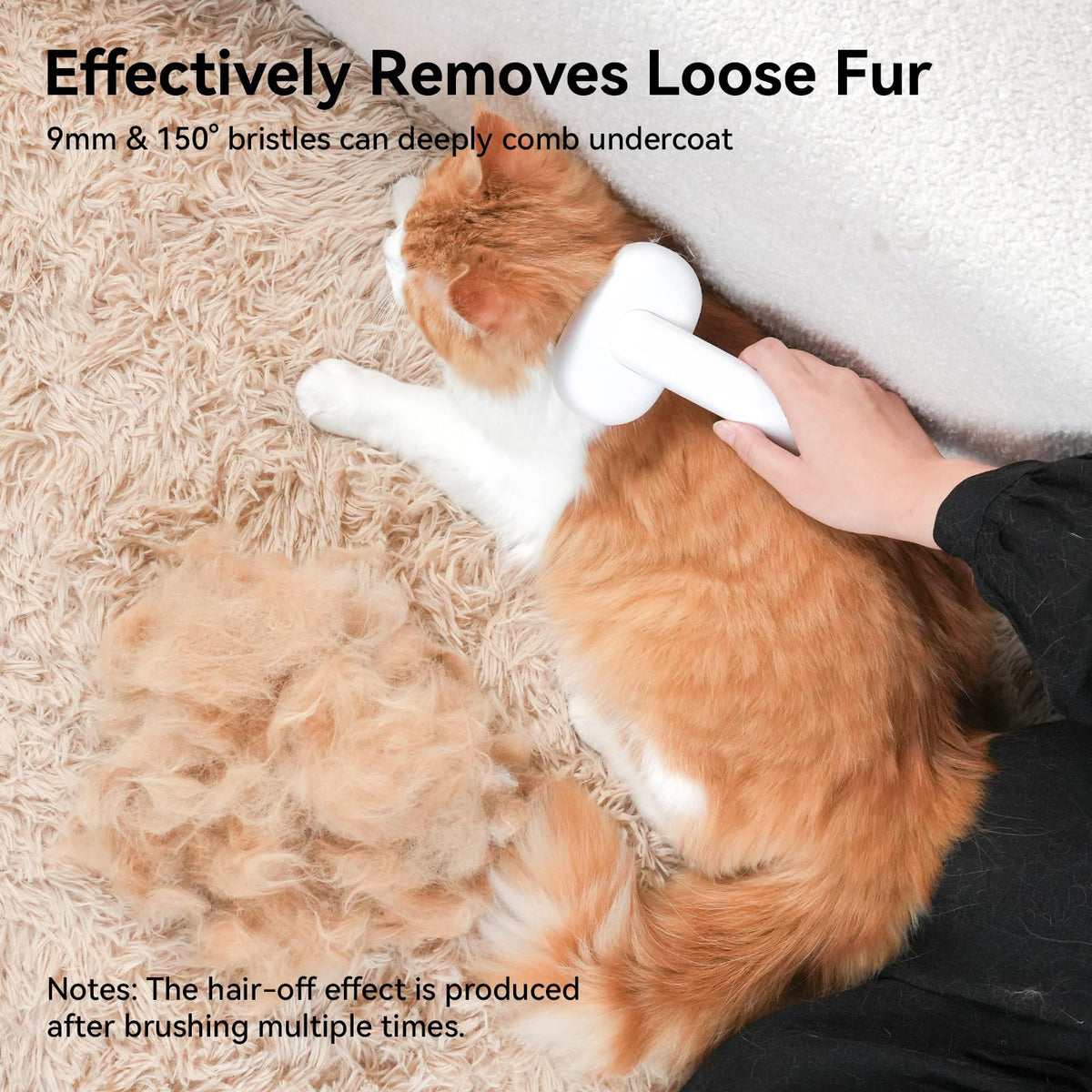 aumuca Cat & Dog Deshedding Brush, White