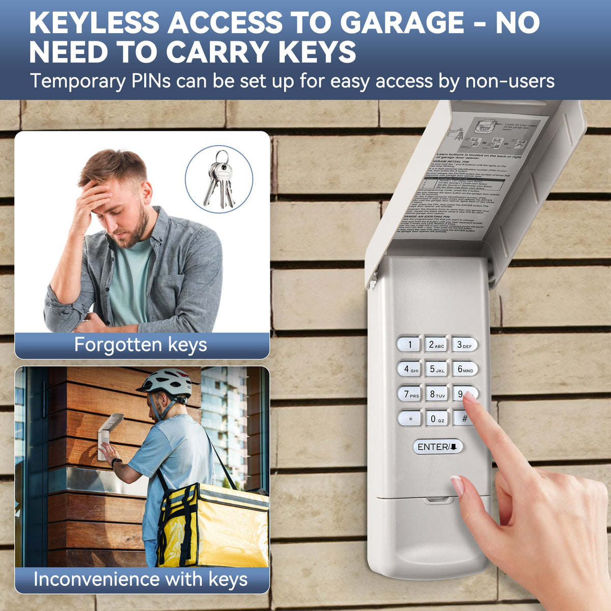 877MAX Universal Wireless Keyless Garage Door Keypad